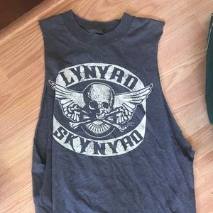 Lynrd skynyrd cut off t-shirt gray